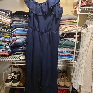 New York & Company Deep Blue Jumpsuit